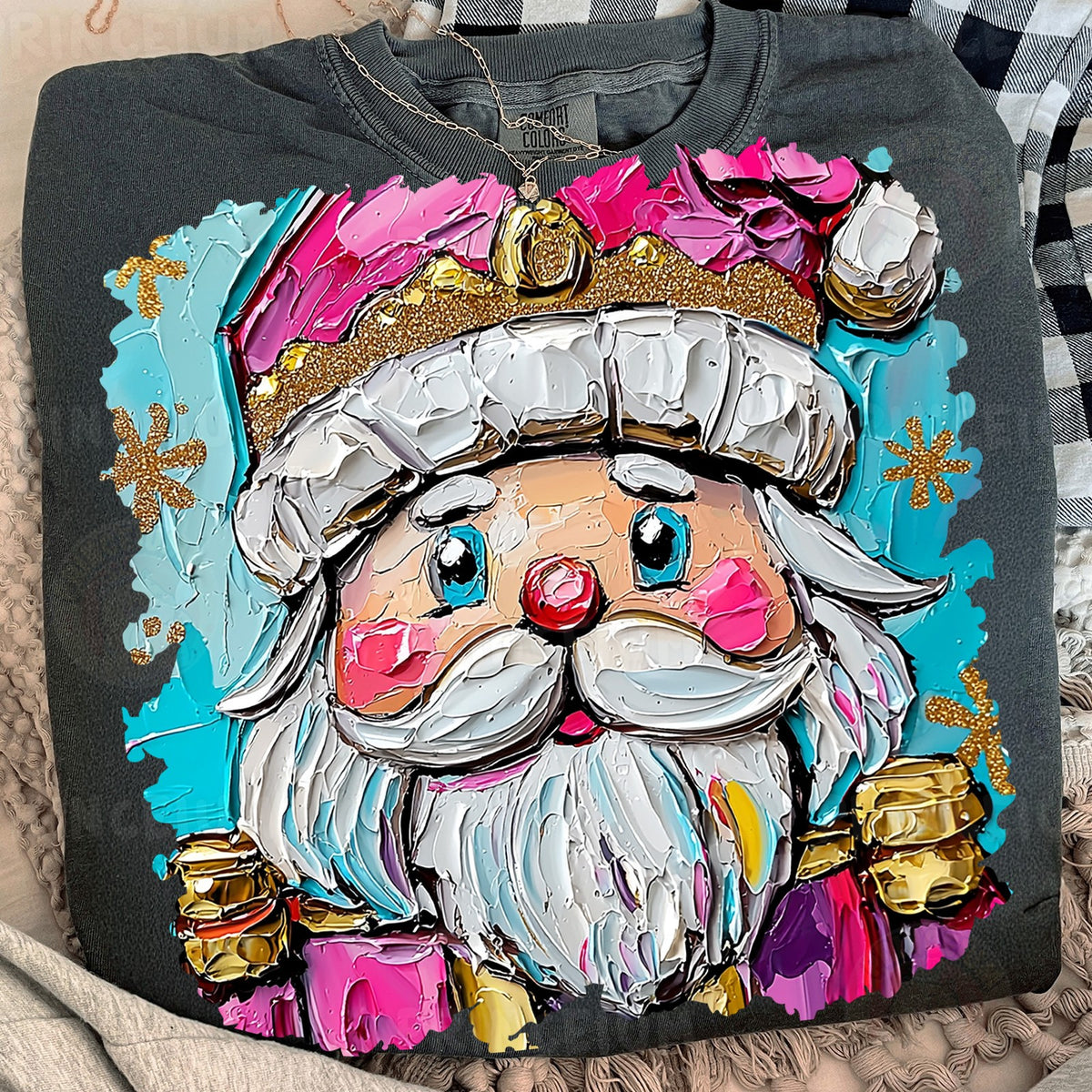 Painted Pink Santa