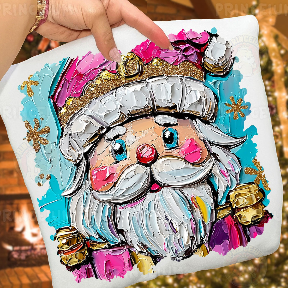 Painted Pink Santa