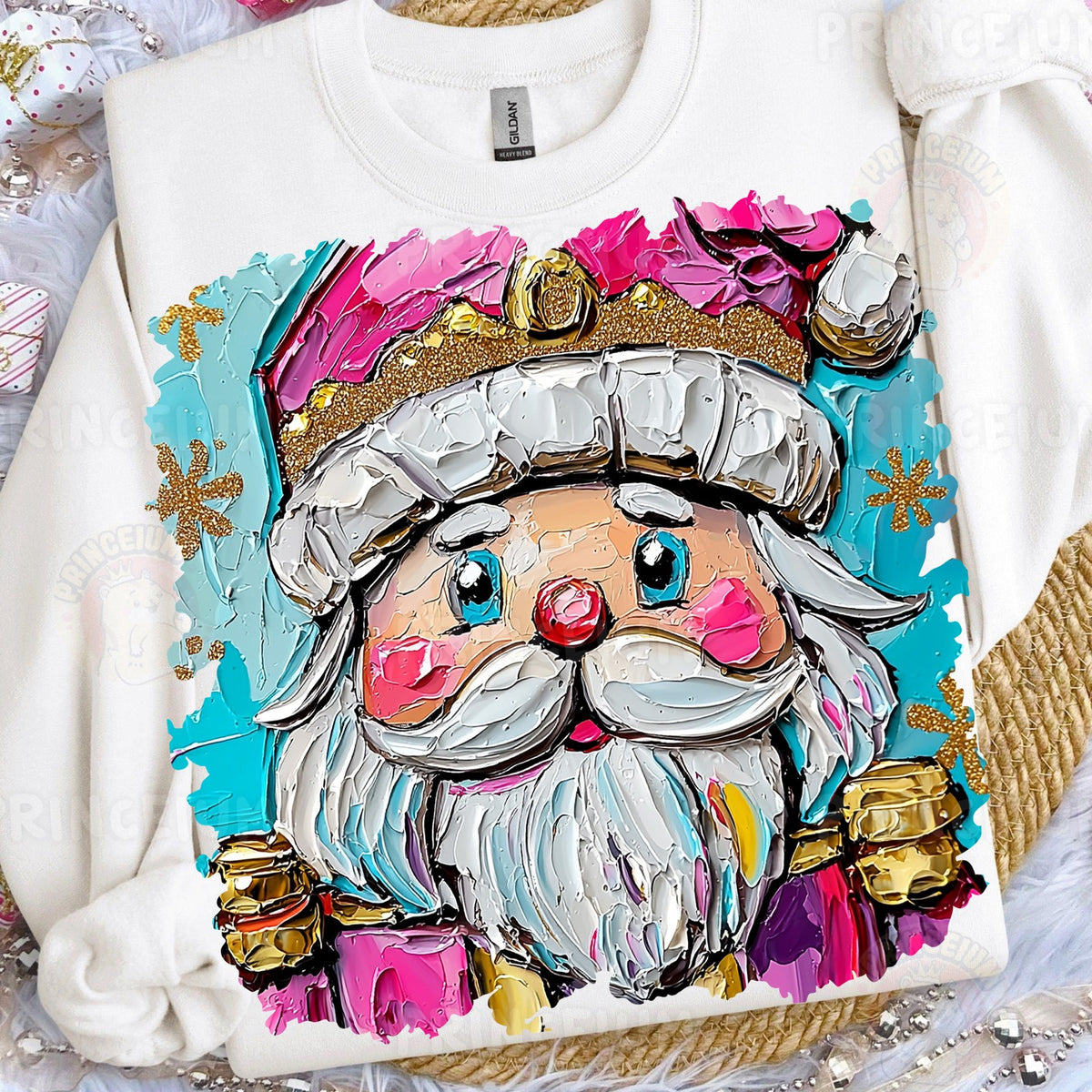 Painted Pink Santa