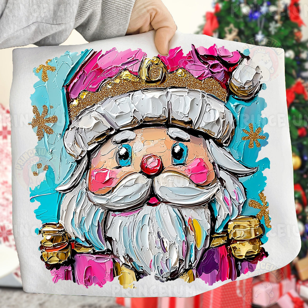 Painted Pink Santa