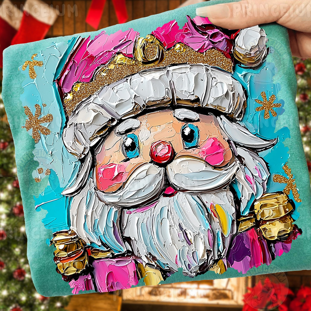 Painted Pink Santa
