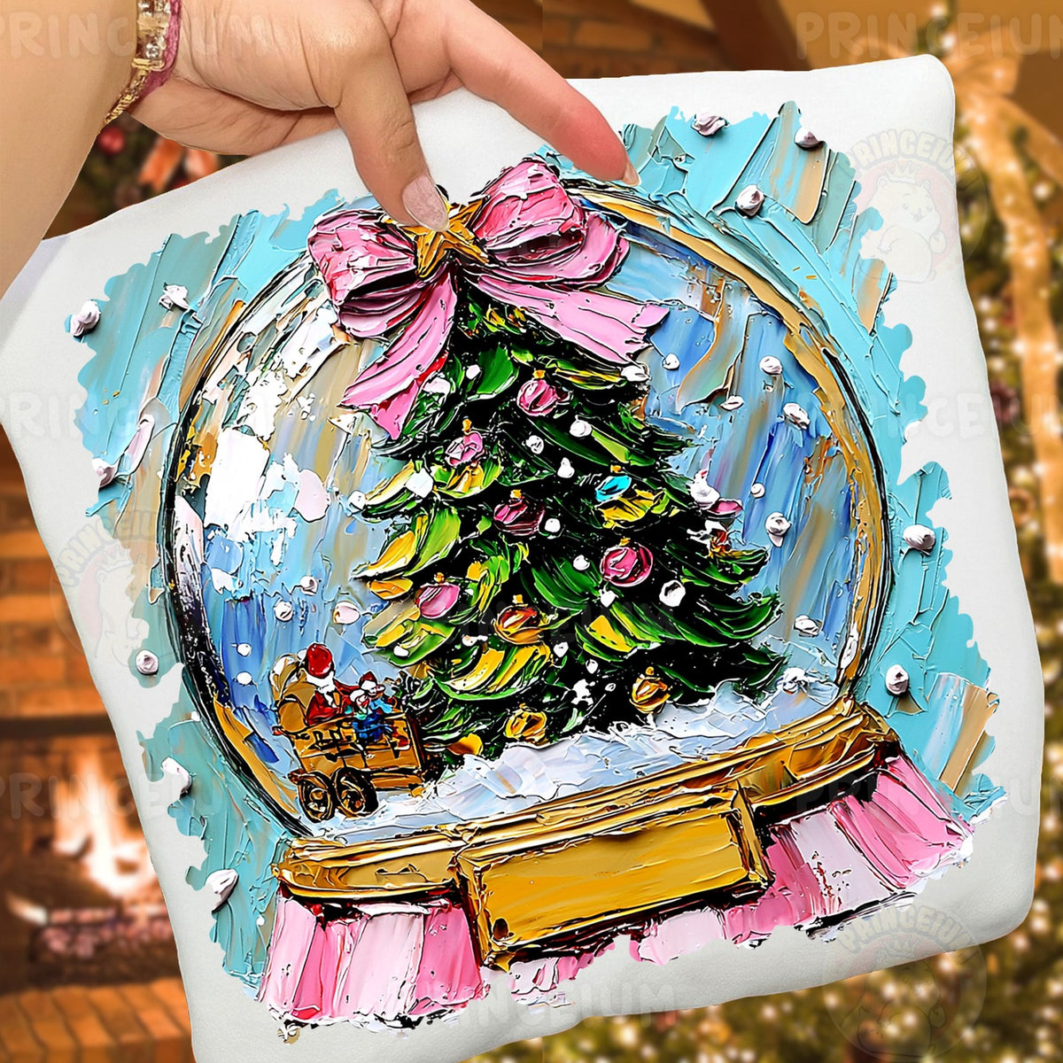 Painted Christmas Snow Globe