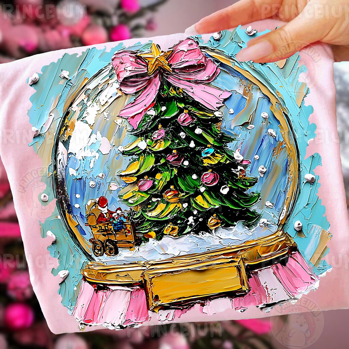 Painted Christmas Snow Globe