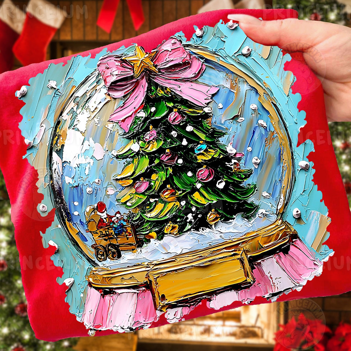 Painted Christmas Snow Globe