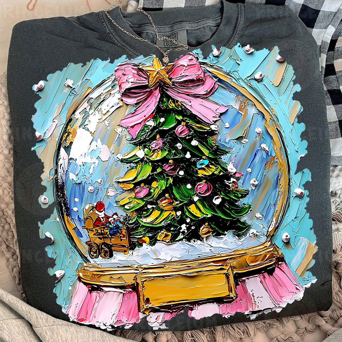 Painted Christmas Snow Globe