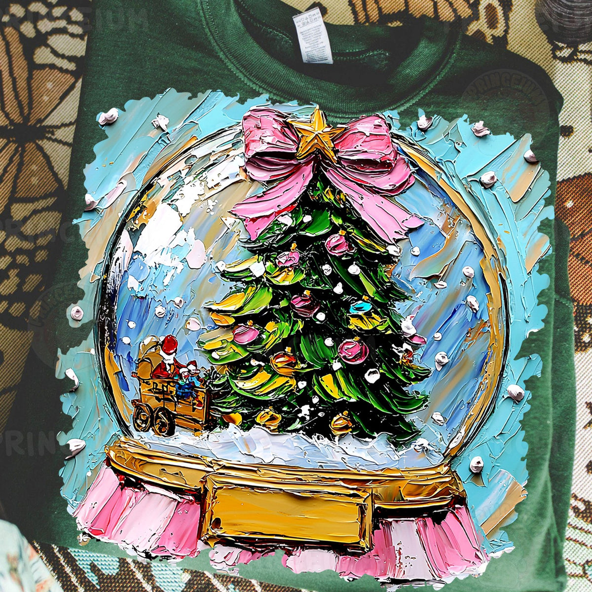 Painted Christmas Snow Globe