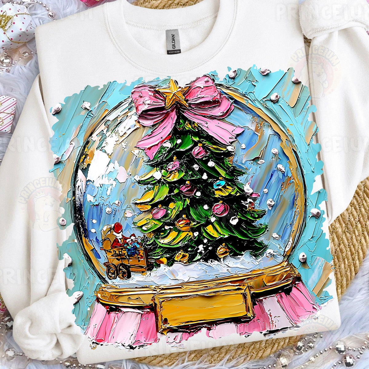 Painted Christmas Snow Globe