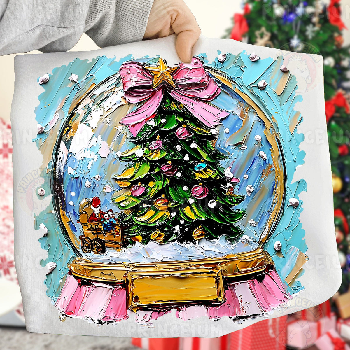 Painted Christmas Snow Globe
