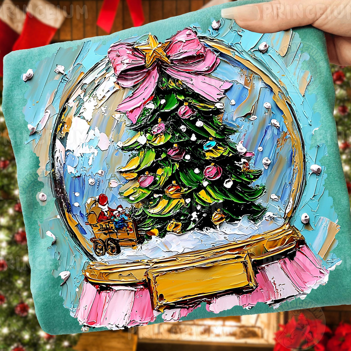 Painted Christmas Snow Globe