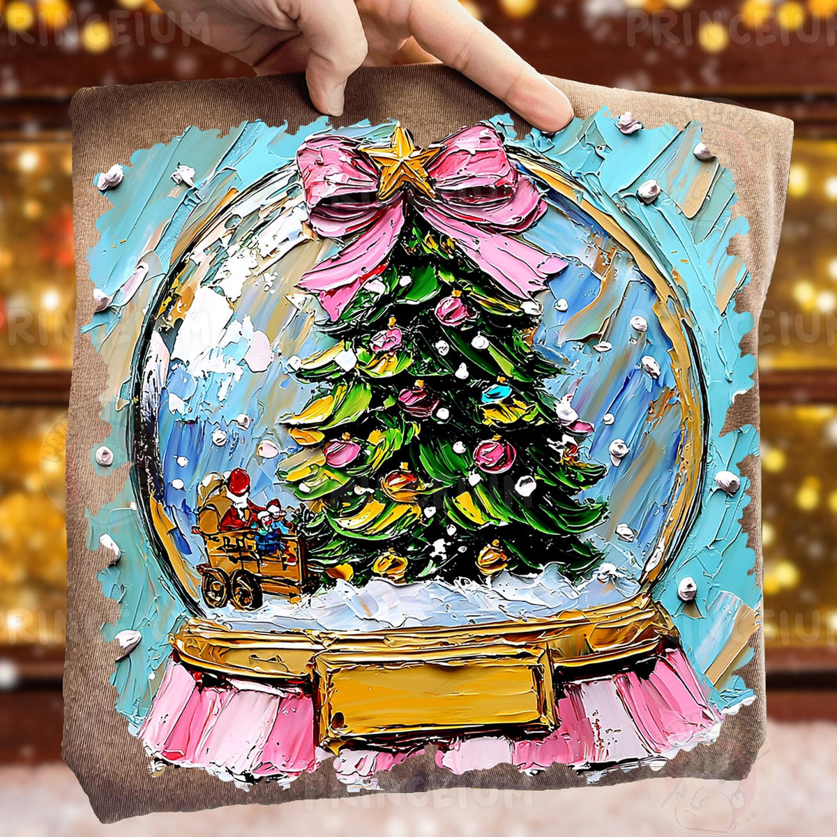 Painted Christmas Snow Globe