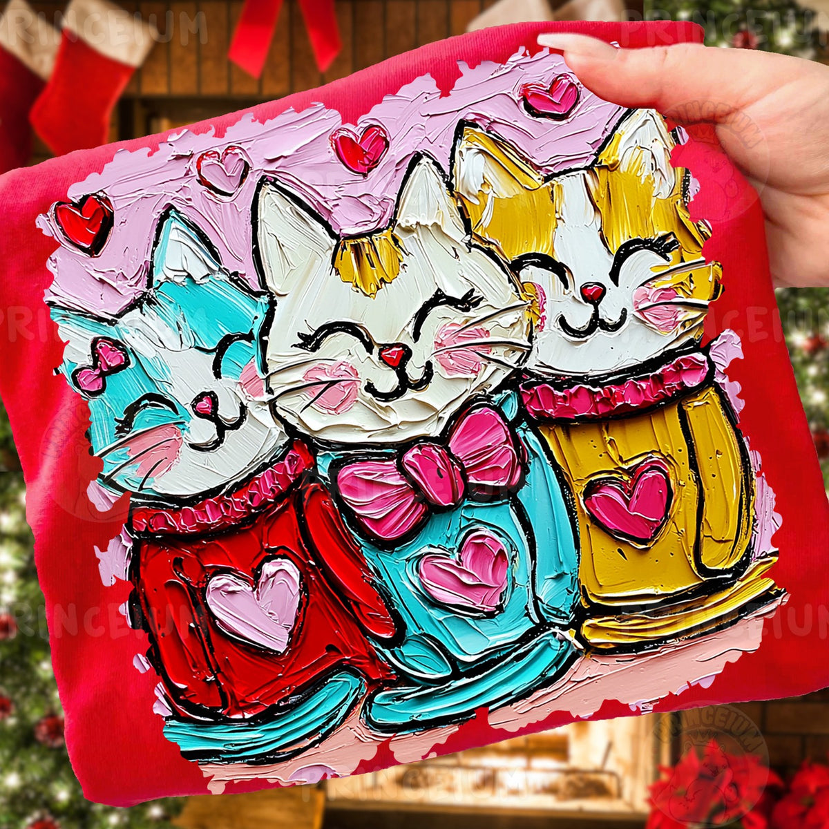 Valentine Cat Trio