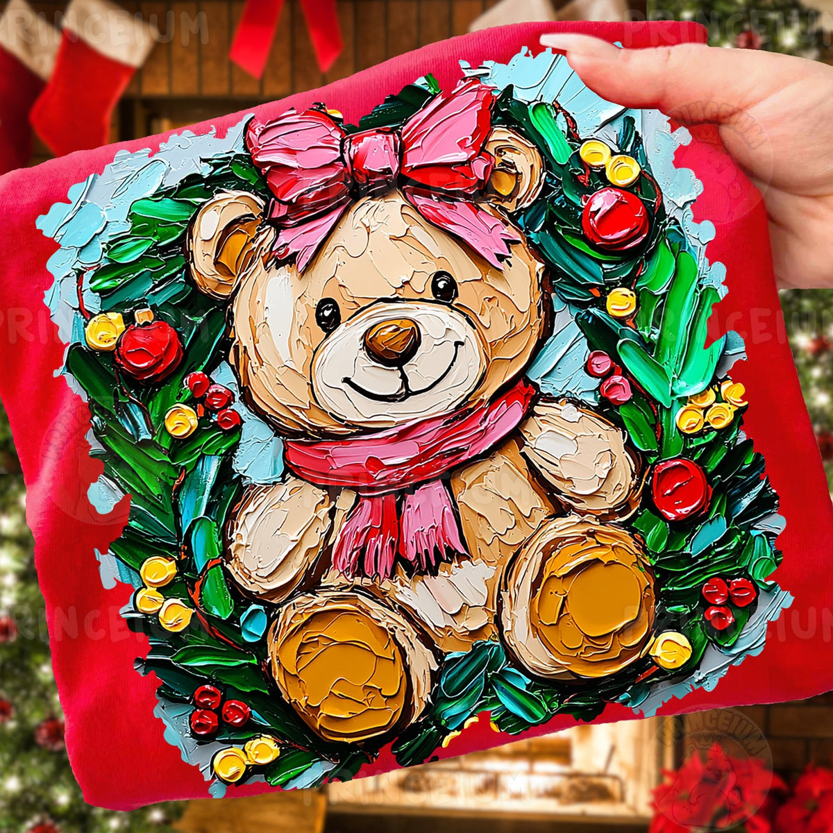 Christmas Teddy Bear Wreath