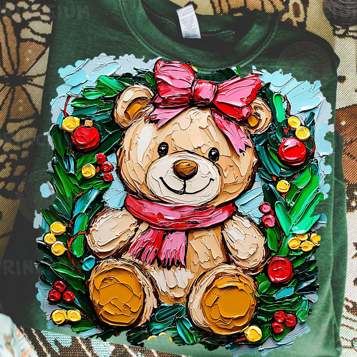 Christmas Teddy Bear Wreath
