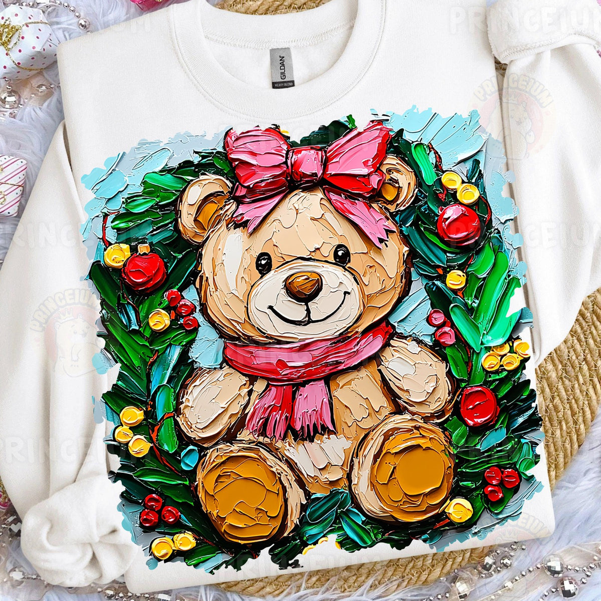 Christmas Teddy Bear Wreath