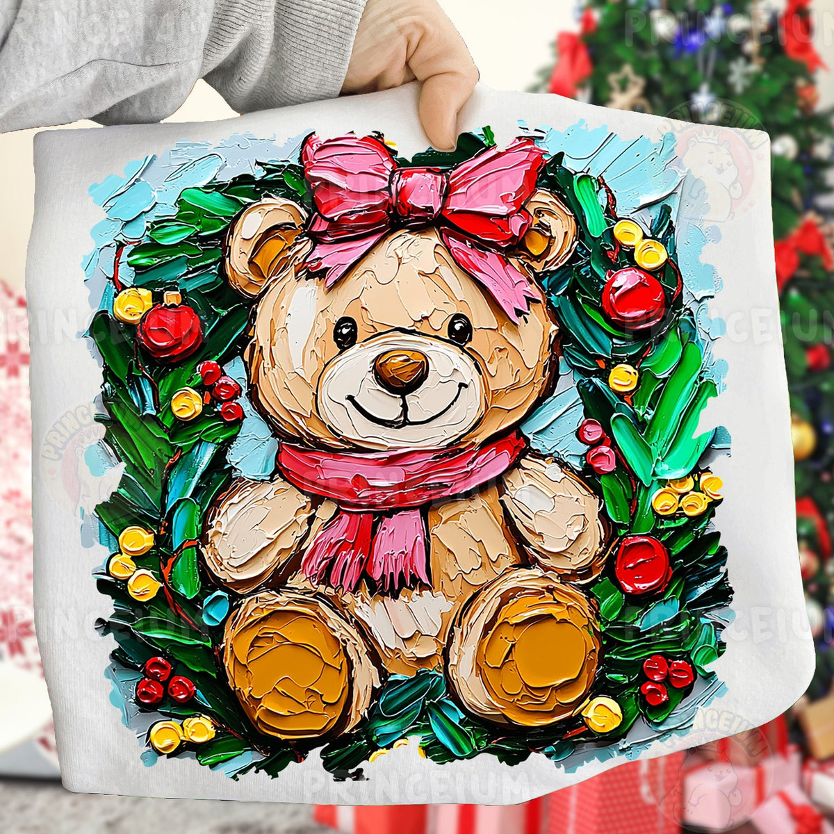 Christmas Teddy Bear Wreath