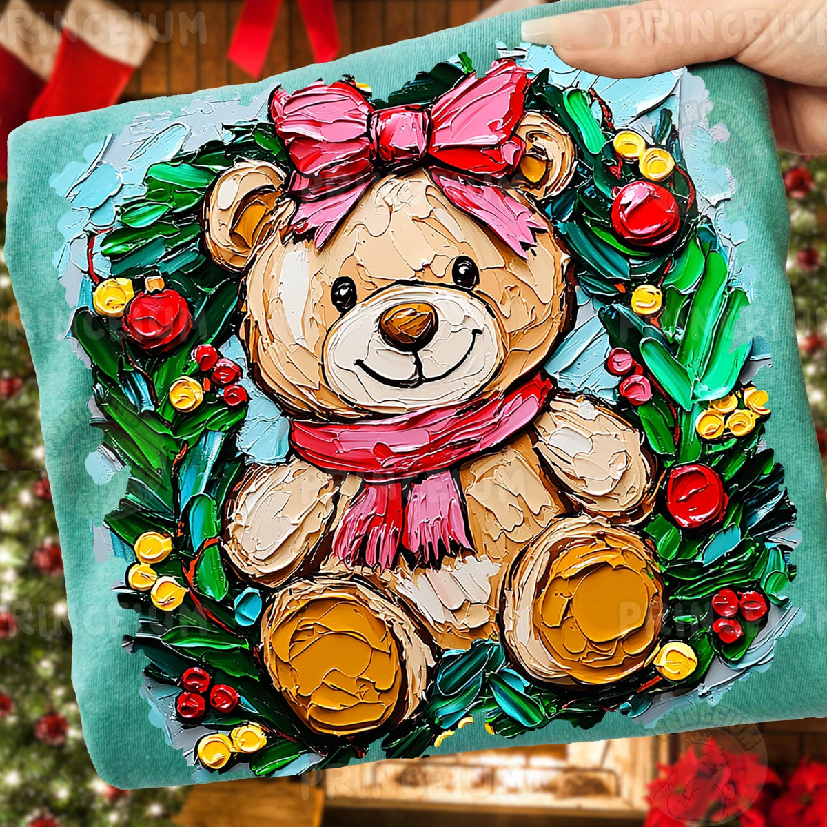 Christmas Teddy Bear Wreath