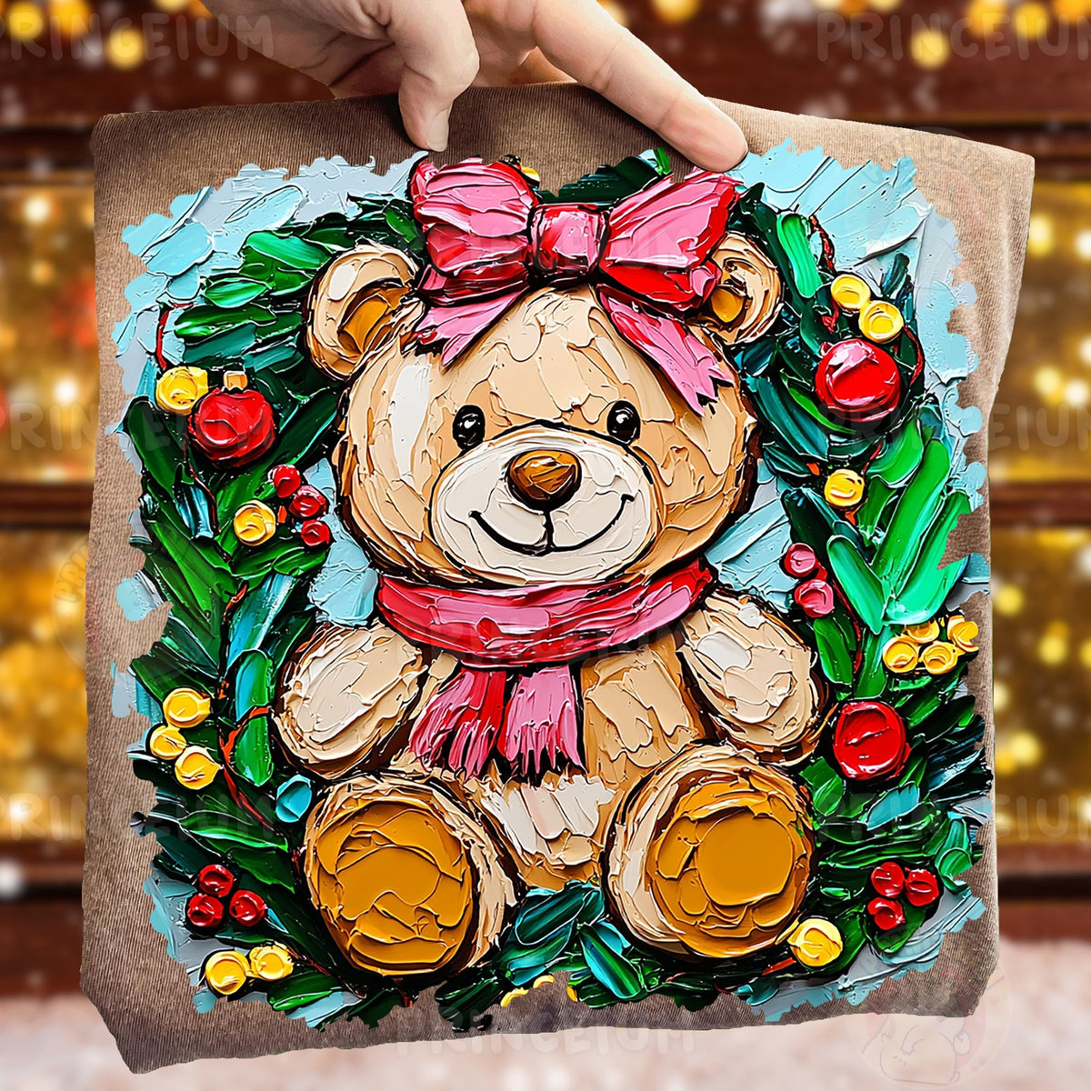 Christmas Teddy Bear Wreath