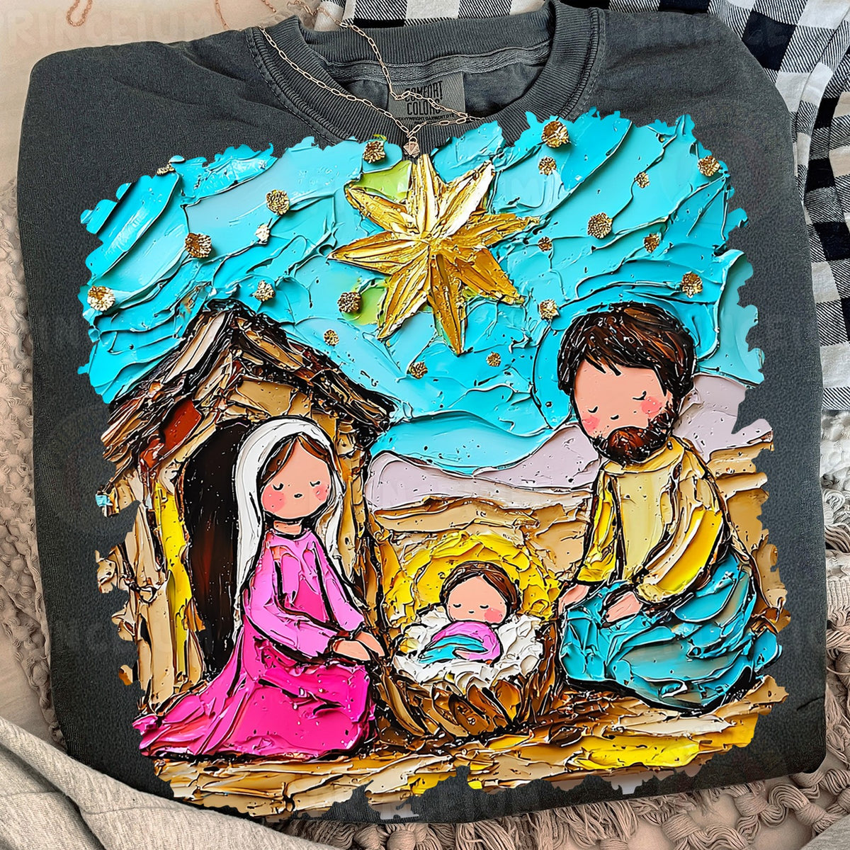 Painted Nativity Scene