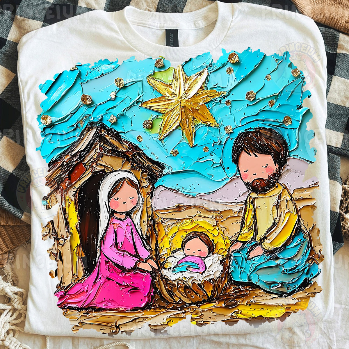 Painted Nativity Scene