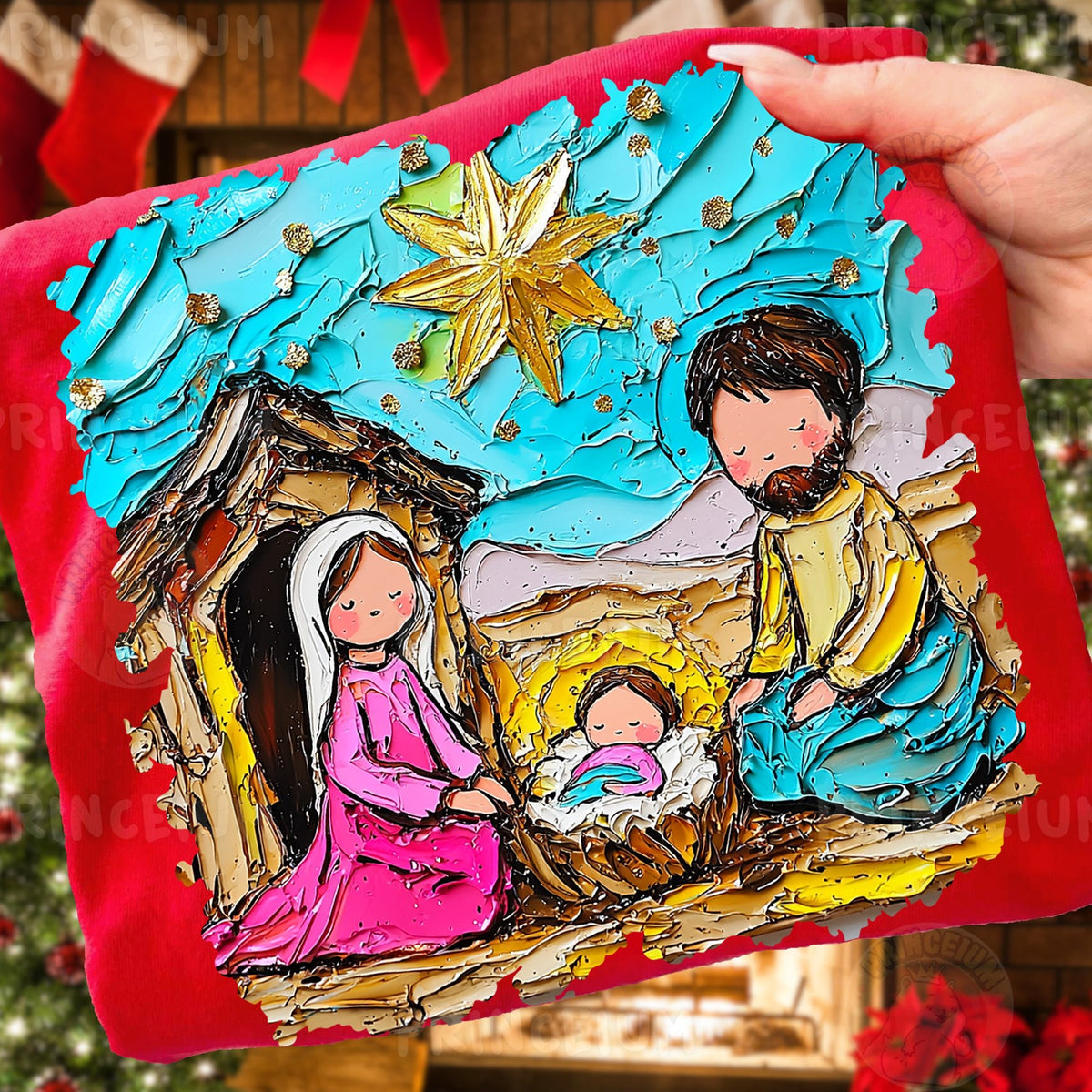 Painted Nativity Scene