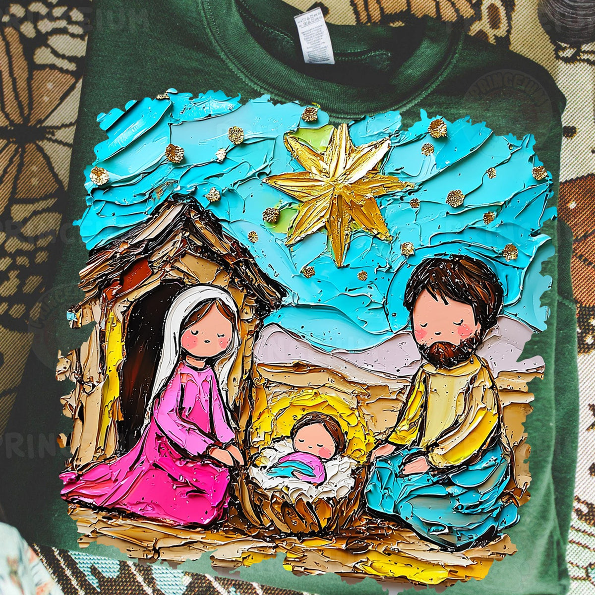 Painted Nativity Scene