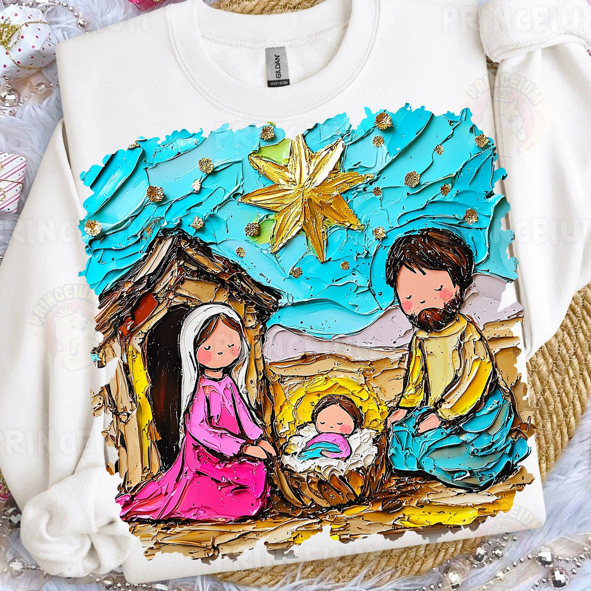 Painted Nativity Scene