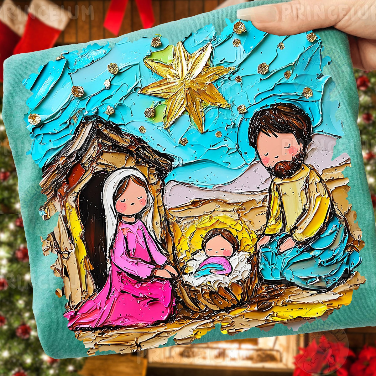 Painted Nativity Scene