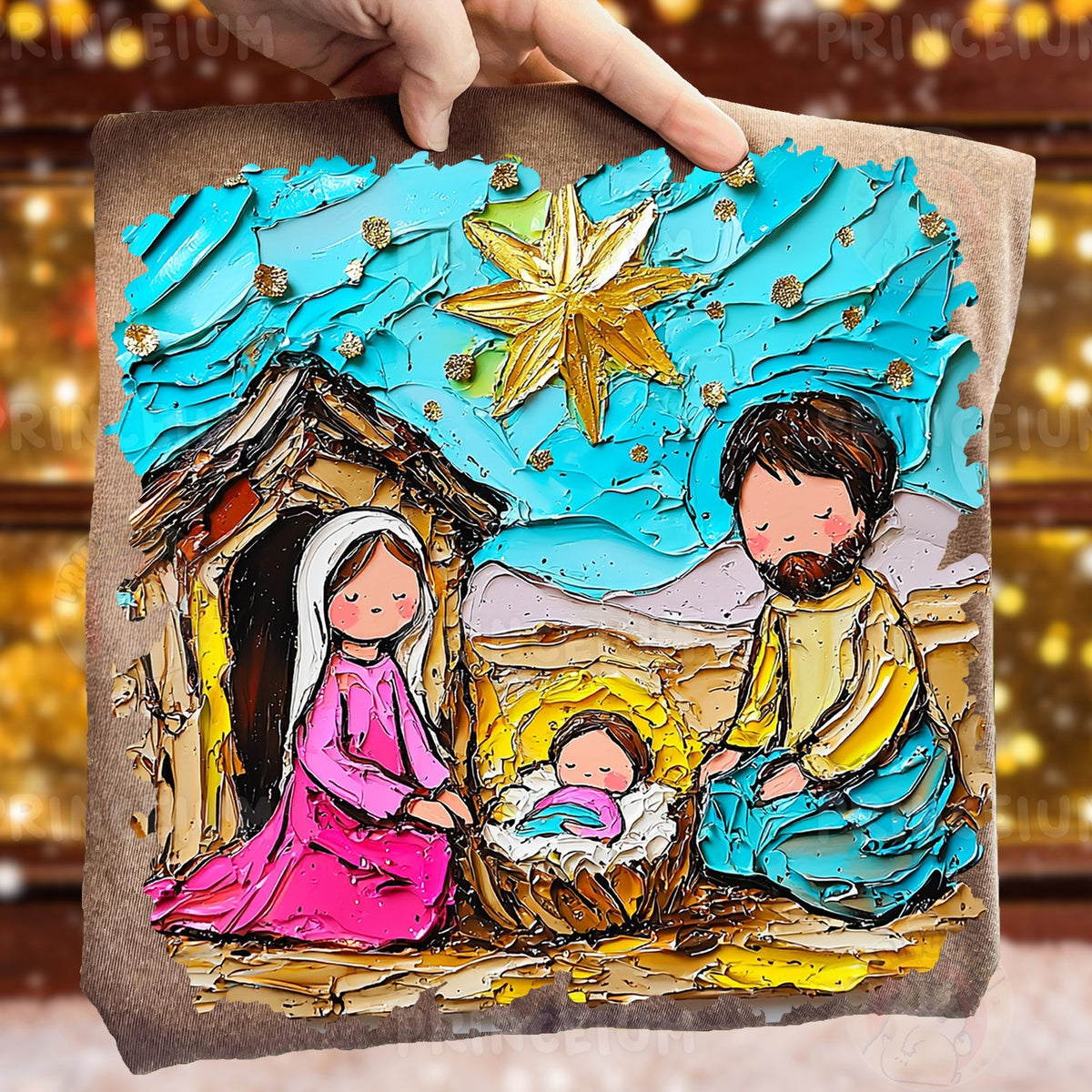 Painted Nativity Scene