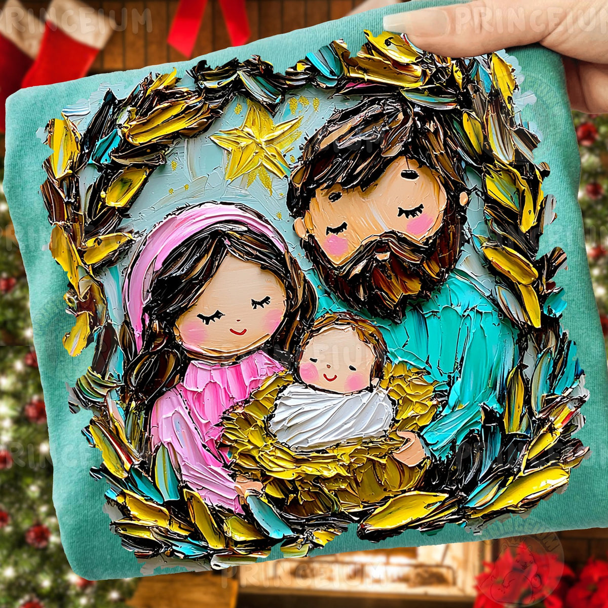 Textured Holy Family Nativity