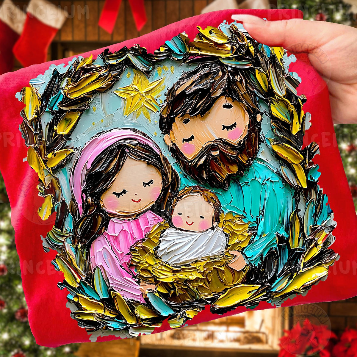 Textured Holy Family Nativity
