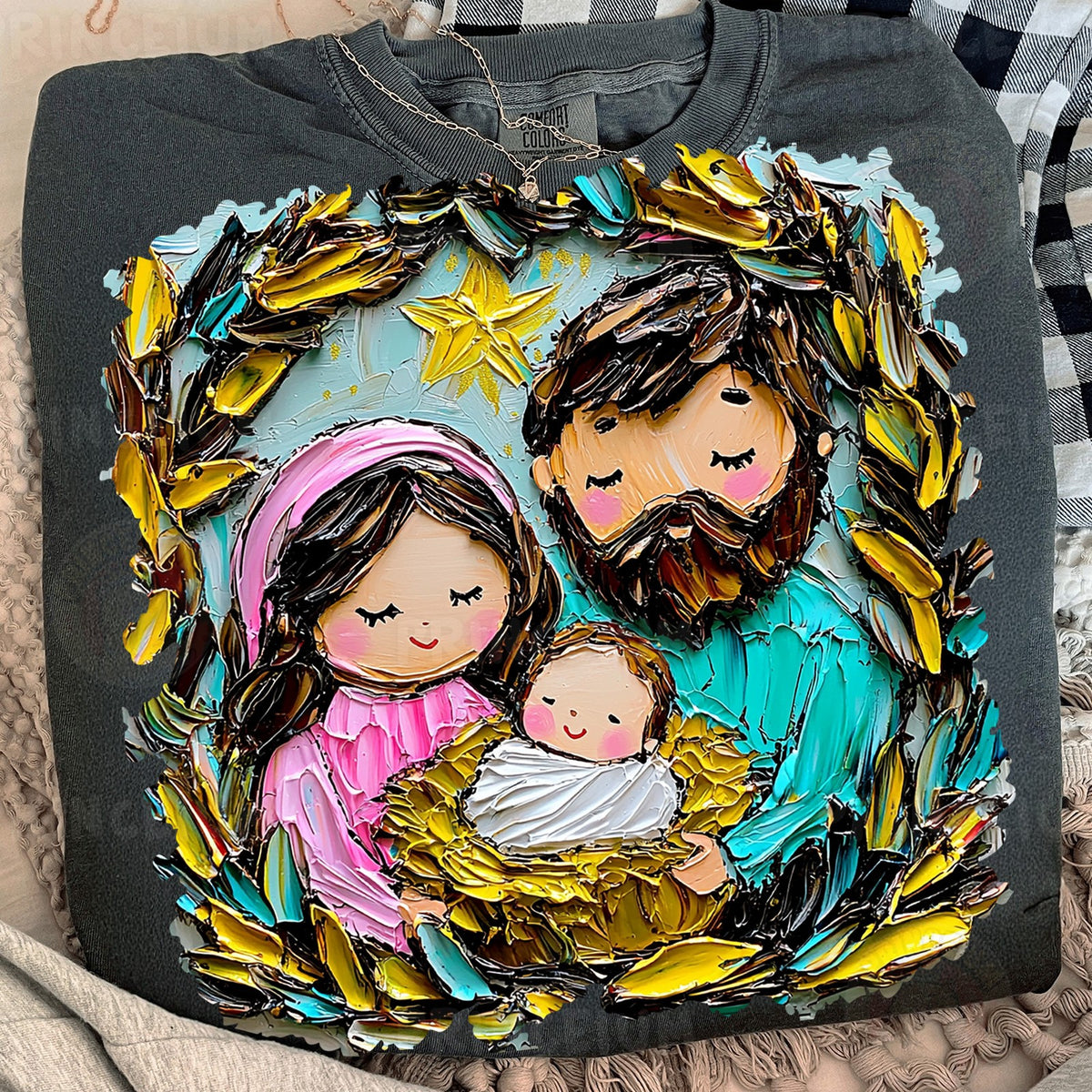 Textured Holy Family Nativity