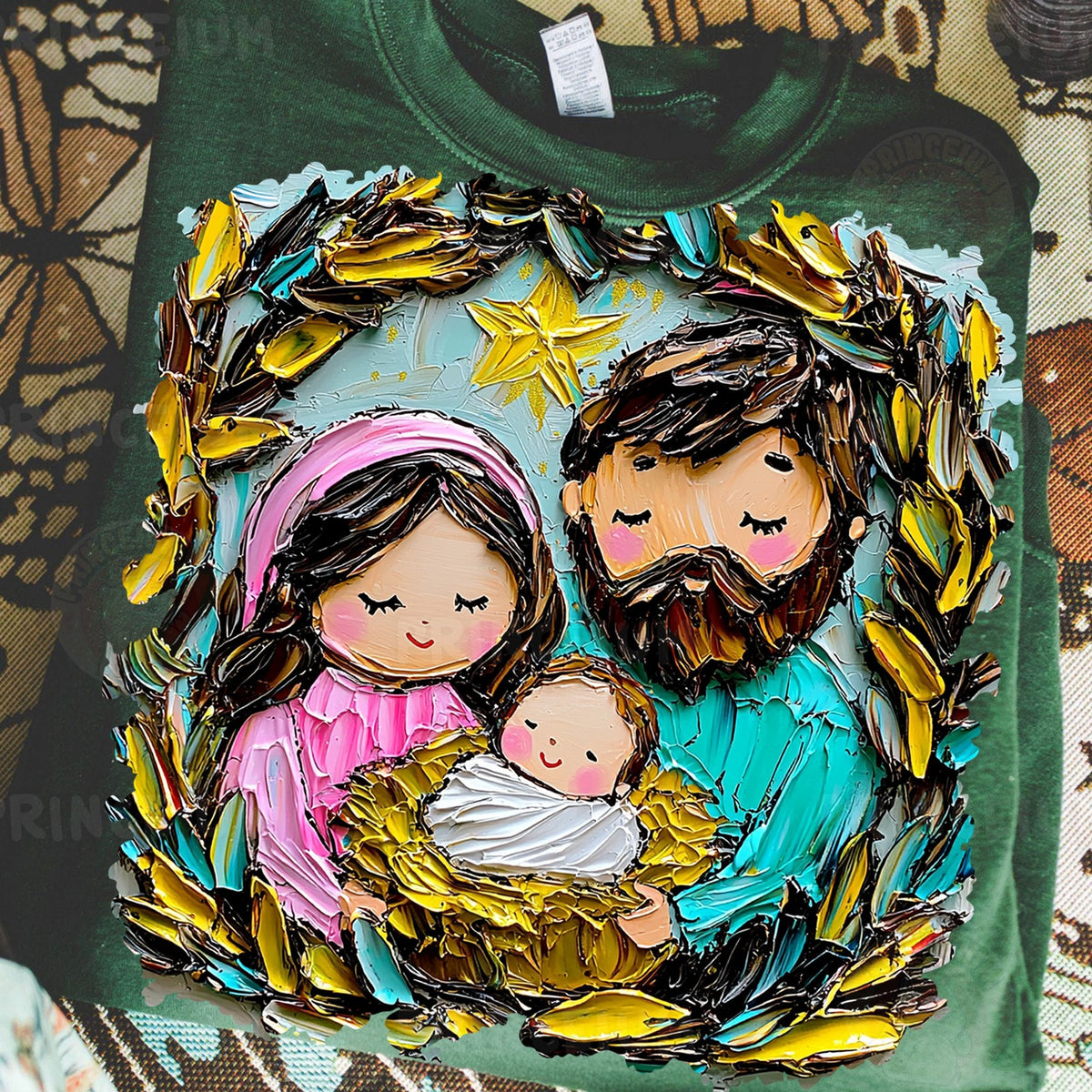 Textured Holy Family Nativity