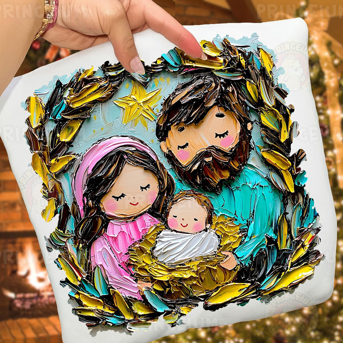 Textured Holy Family Nativity
