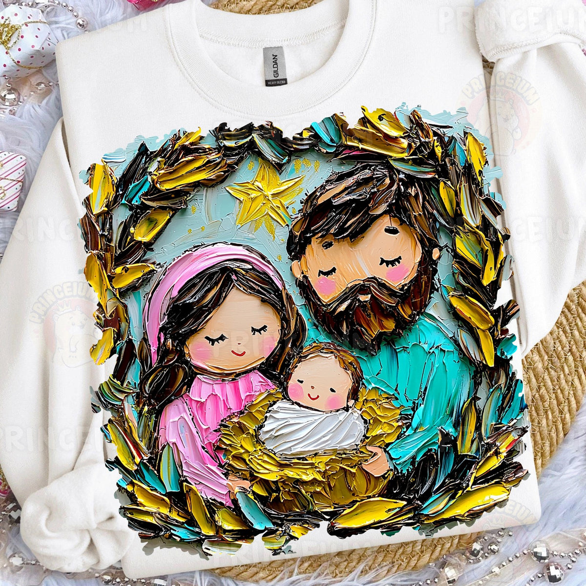 Textured Holy Family Nativity