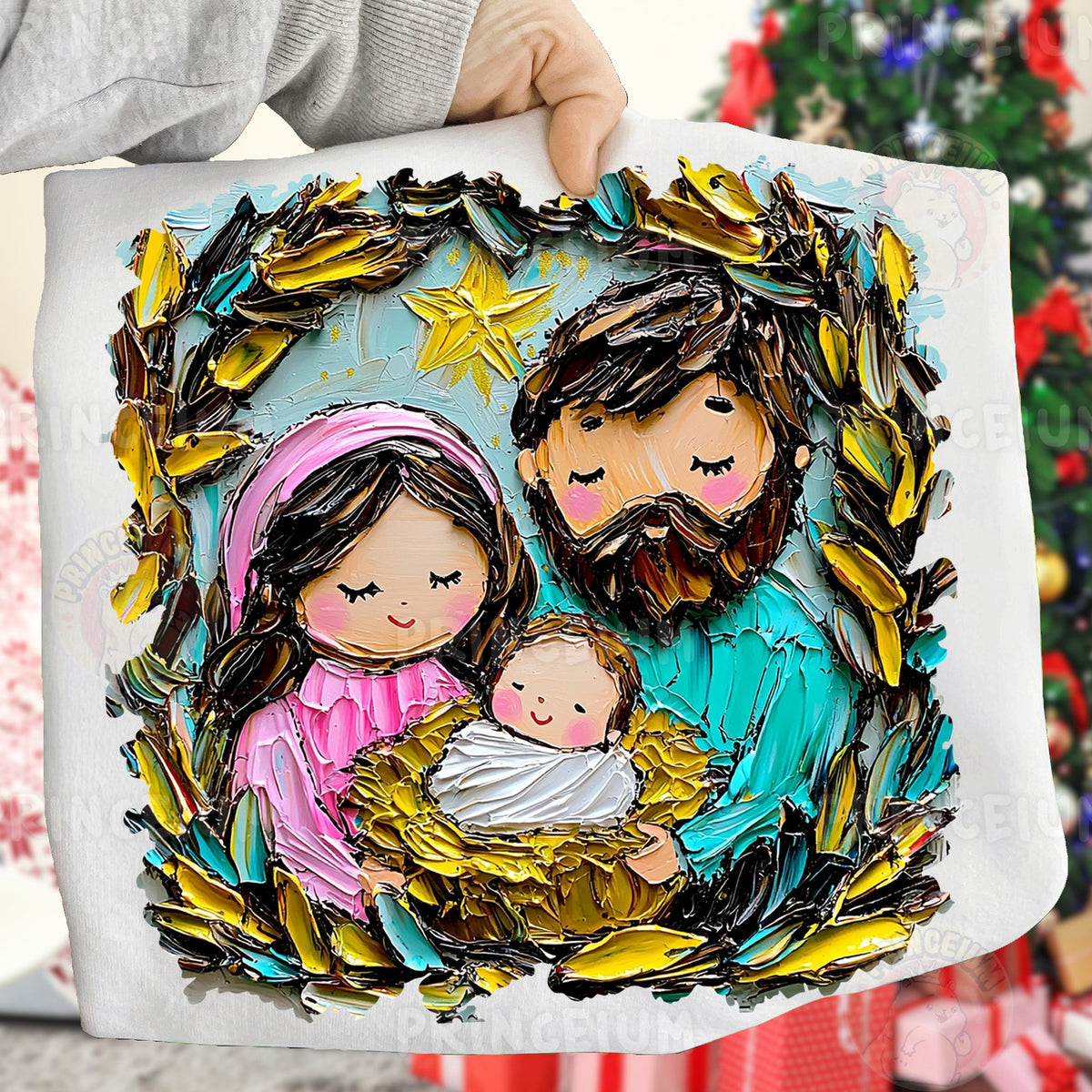Textured Holy Family Nativity