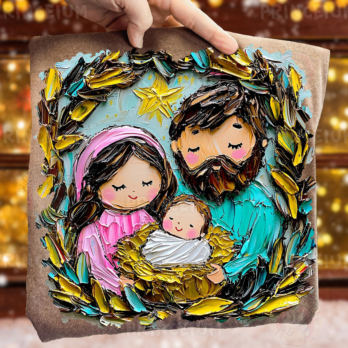Textured Holy Family Nativity