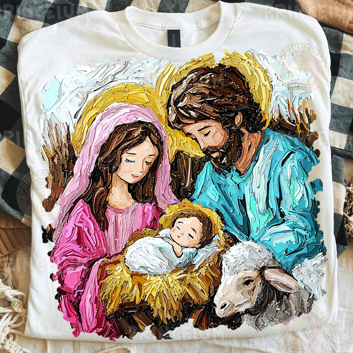 Textured Nativity Holy Family