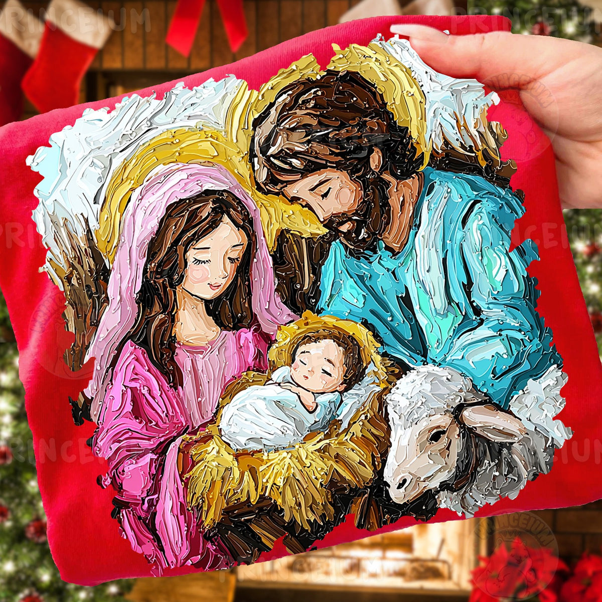 Textured Nativity Holy Family
