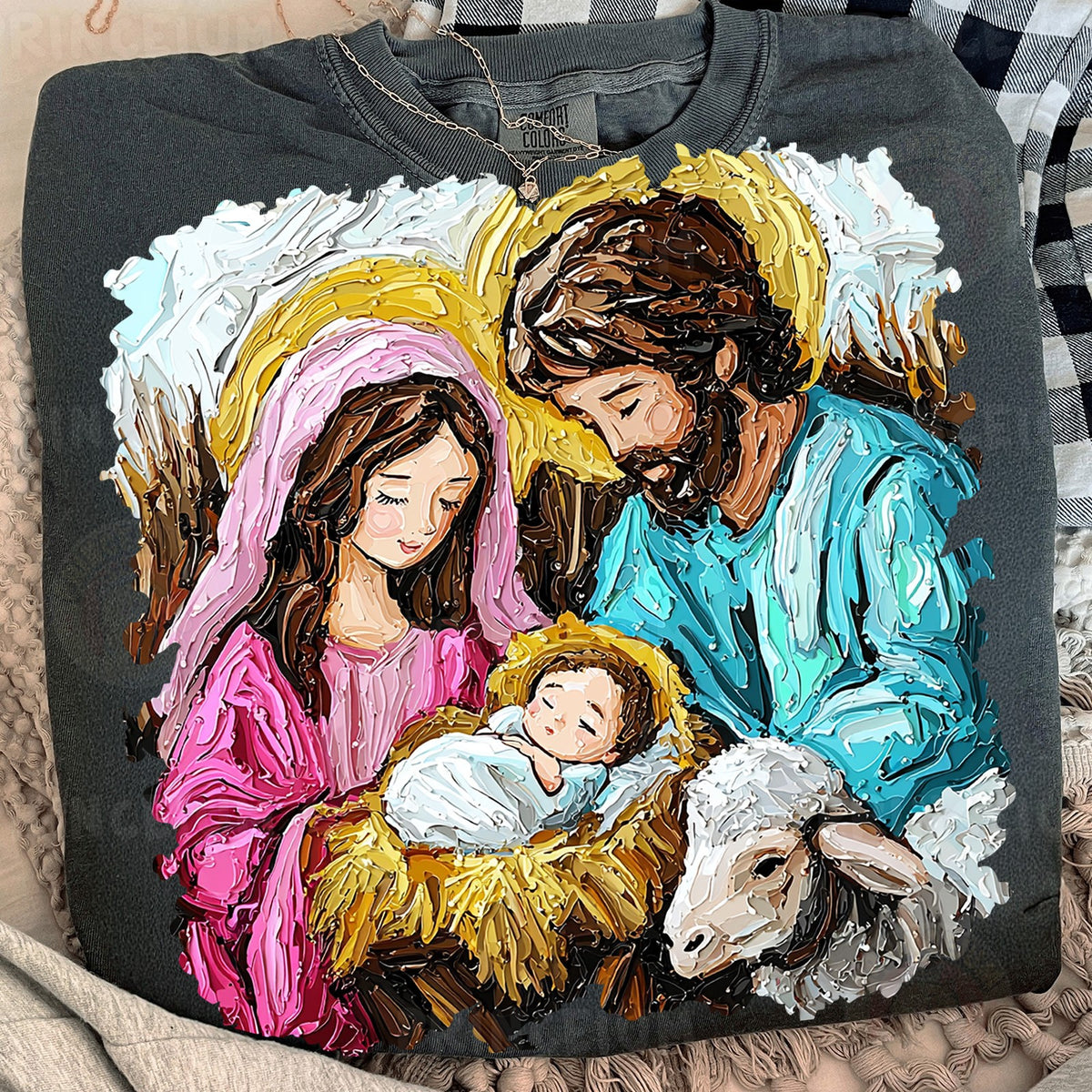 Textured Nativity Holy Family