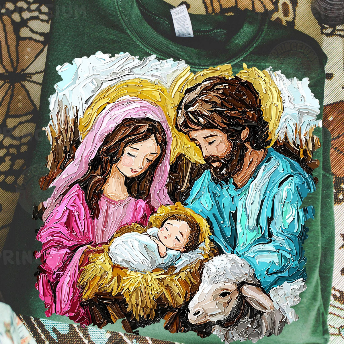 Textured Nativity Holy Family