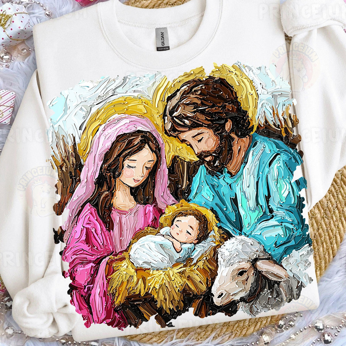 Textured Nativity Holy Family