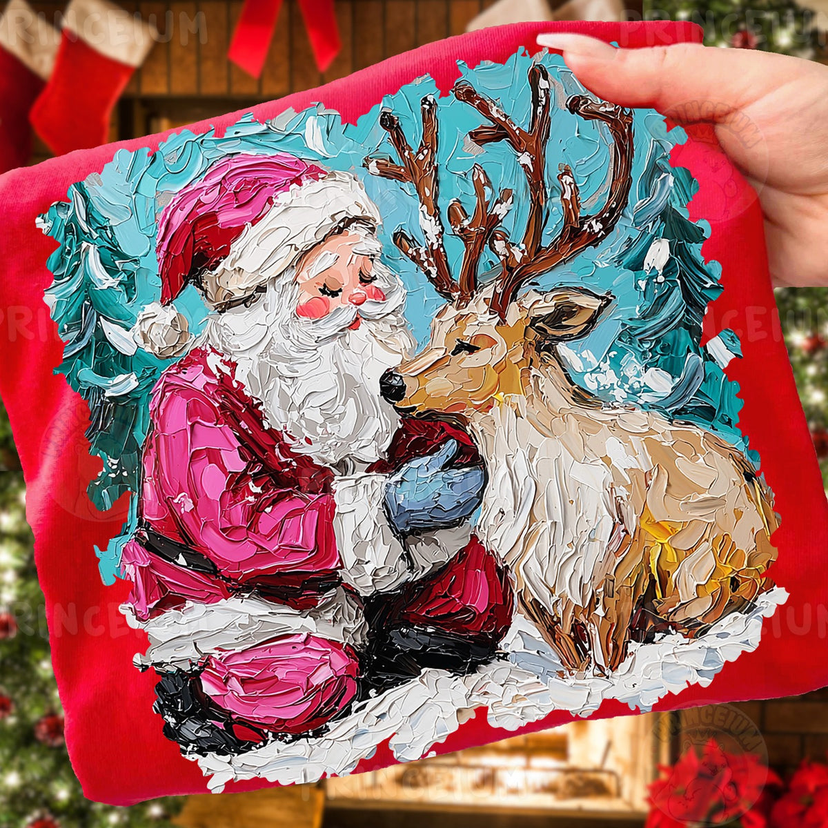 Santa and His Reindeer Friend