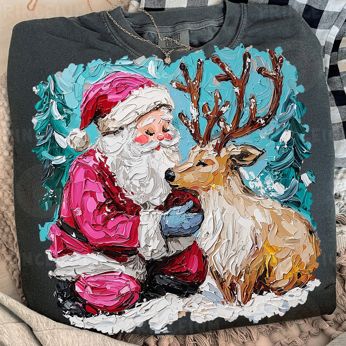 Santa and His Reindeer Friend