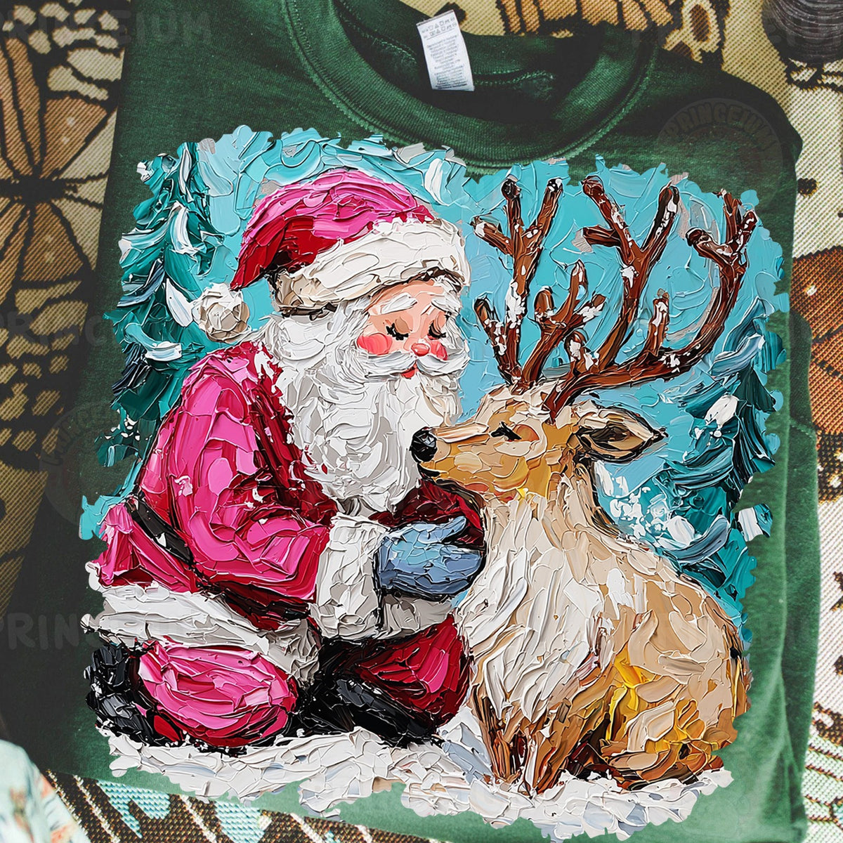Santa and His Reindeer Friend