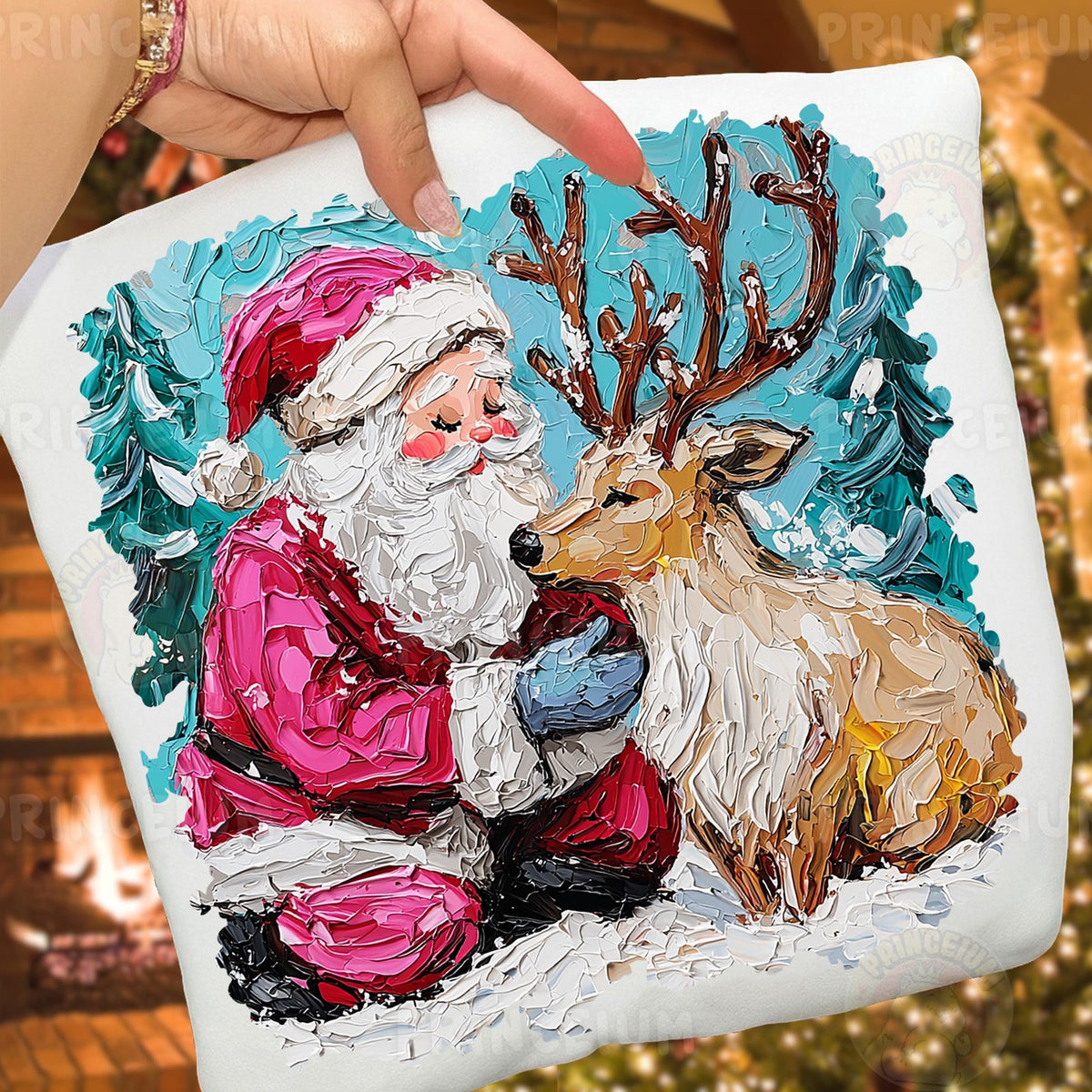 Santa and His Reindeer Friend