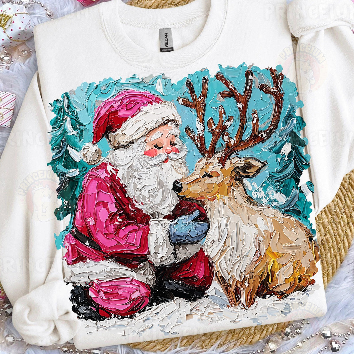 Santa and His Reindeer Friend