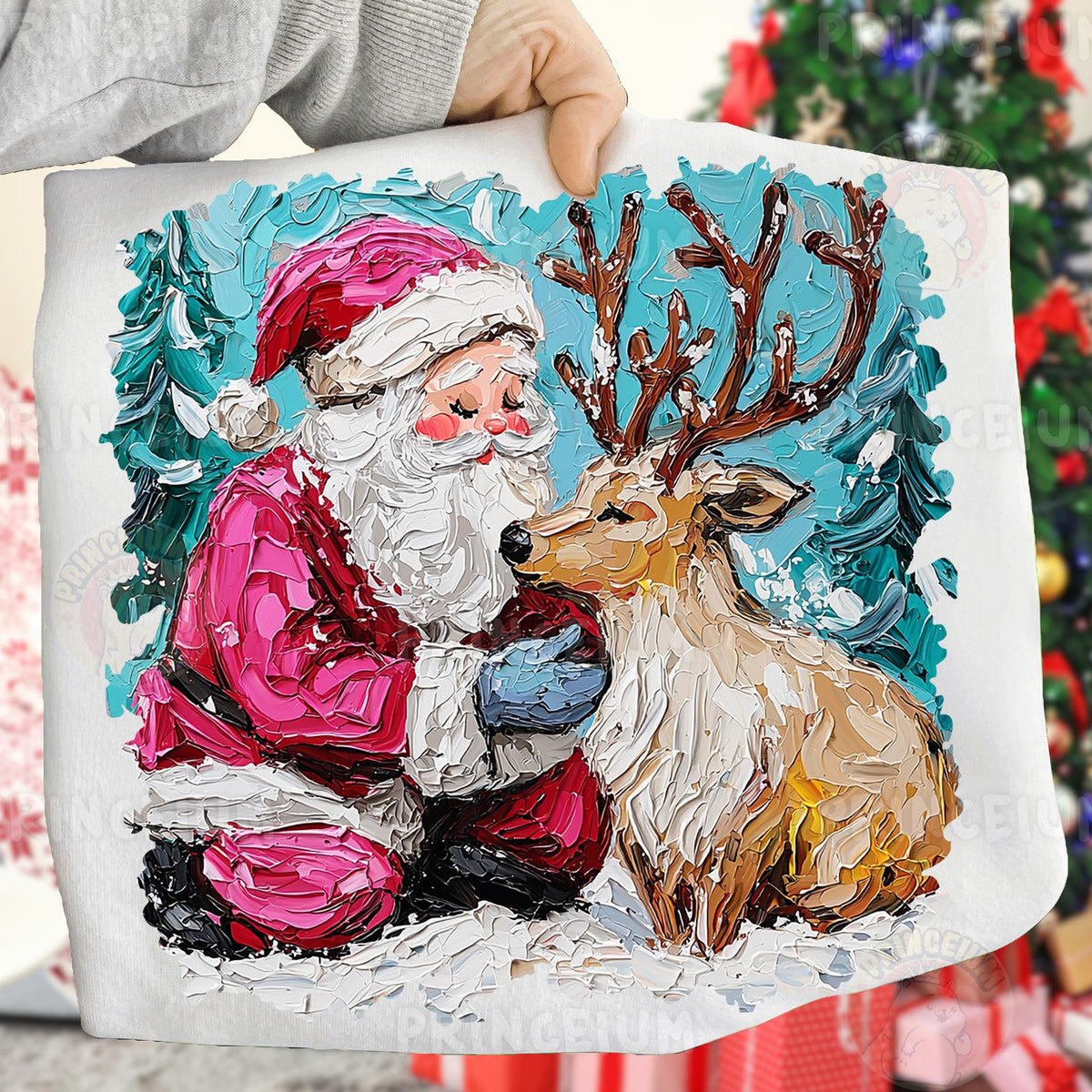 Santa and His Reindeer Friend