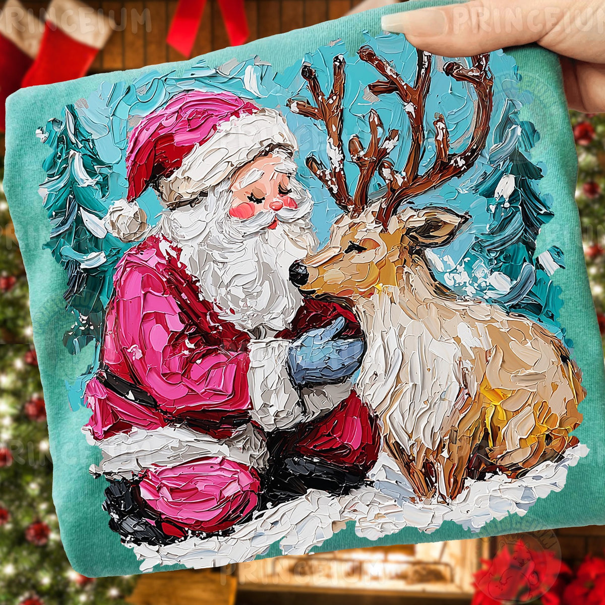 Santa and His Reindeer Friend