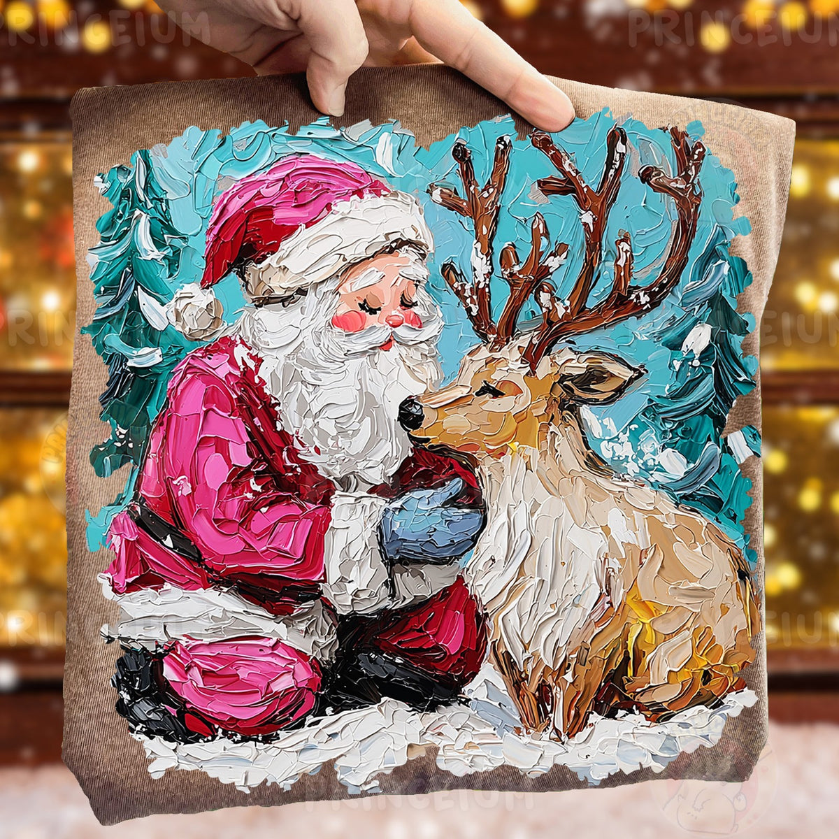 Santa and His Reindeer Friend