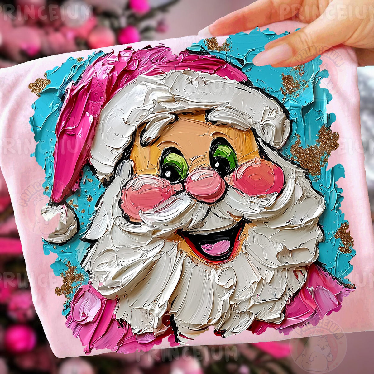 Painted Pink Santa Face